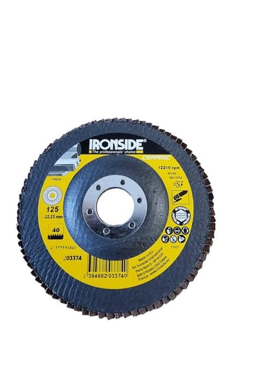 Ironside Flap Disc convex - 22.23mm, 125mm, 60, Stainless steel, steel, Ceramic, 203375