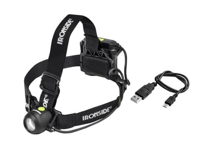 Ironside Headlamp with rubber battery pack - 3,8V/2850 mAh Li-Poly/4XAA, 950LM, No, Rechargeable/battery, 400078