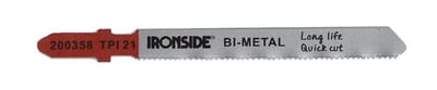 Ironside Jigsaw Blade T118AF - 85mm, Metal, aluminium, 21 TPI, 5PCS, 200358