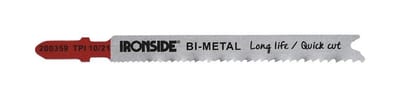 Ironside Jigsaw Blade T123X - 100mm, Metal, aluminium, 10 TPI, 5PCS, 200359