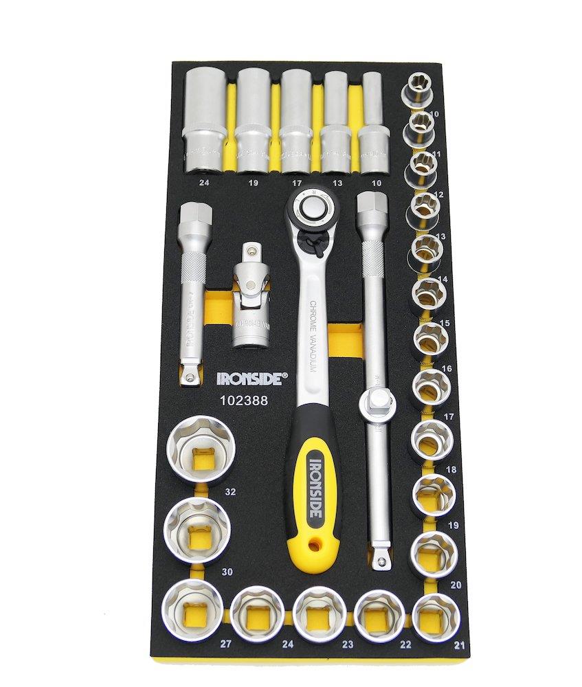 Ironside module Tool Assortment socket set metric 1/2" - 28PCS, 188mm, 403mm, 1/3 drawer