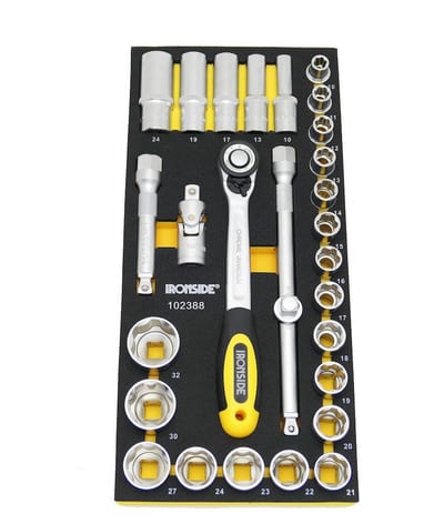 Ironside module Tool Assortment socket set metric 1/2" - 28PCS, 188mm, 403mm, 1/3 drawer