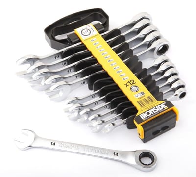 Ironside Ratchet Ring Wrench Set - 8-19 mm, 12PCS, 103552