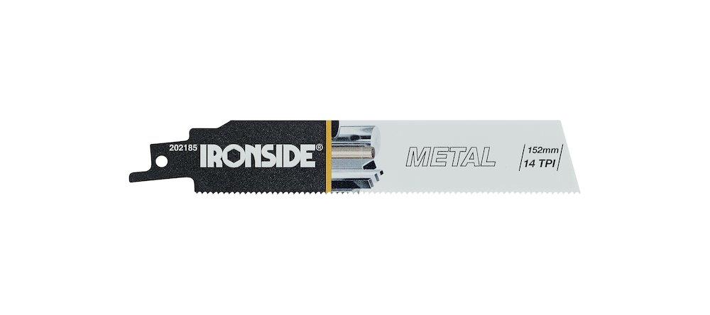 Ironside Reciprocating Saw Blade Bi-metal CO8 - 152mm, 14 TPI, Stainless steel, pipe, metal, 5, 202185