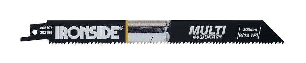 Ironside Reciprocating Saw Blade Bi-metal CO8 - 203mm, 12 TPI, Stainless steel, universal, 5, 202197