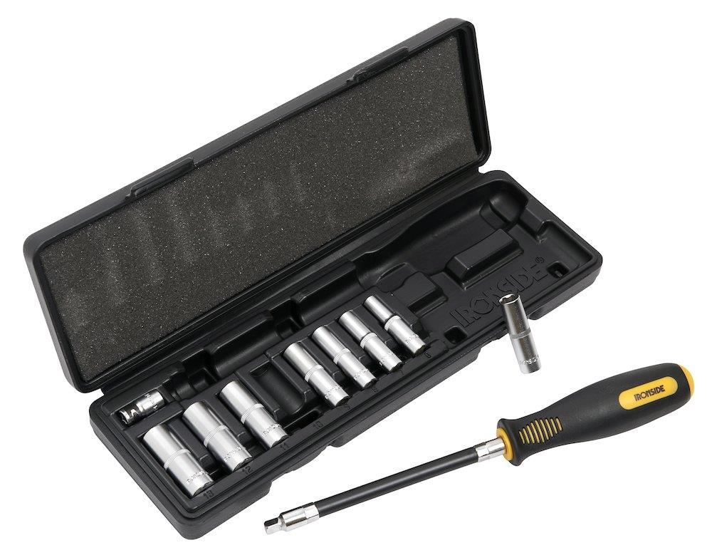 Ironside Socket Wrench Set with handle - 1/4", 10PCS, 116012