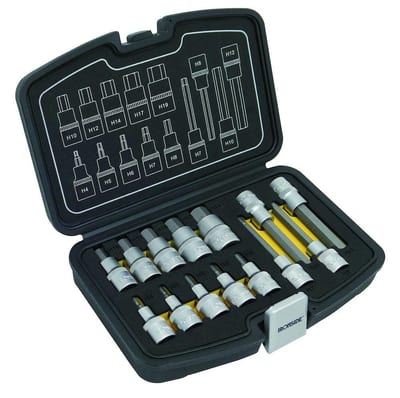 Ironside Sockets in Set, Hex Socket - 14 pcs, 1/2" drive