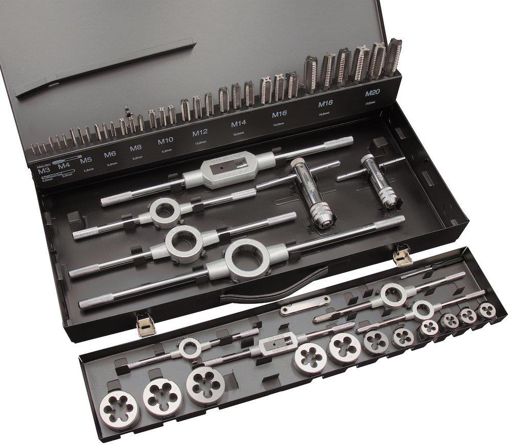 Ironside Thread Cutting Set in case HSS bright - 55PCS, Metric, Tappe-dies-vindejern-topvindejern drill bit, M3-M20, HC-051