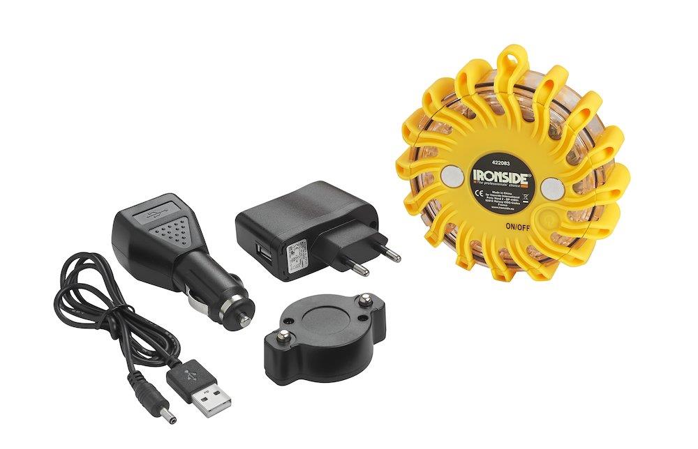 Ironside Warning Light rechargeable with 9 light functions