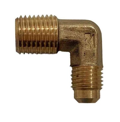 ITE E1-04A Angle with flare/nipple - 1/4" flare external, 1/8" NPT external.
