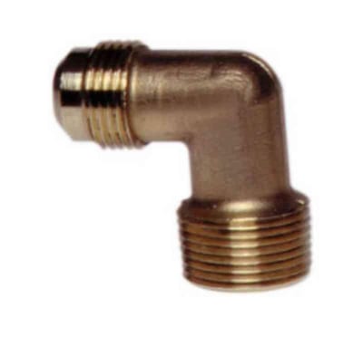 ITE E1-04B Angle with flare/nipple - 1/4" flare external, 1/4" NPT external.