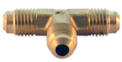 ITE T2-04 T-Piece with flare - 1/4" flare external.", 1/4" flare external, 1/4" flare external."