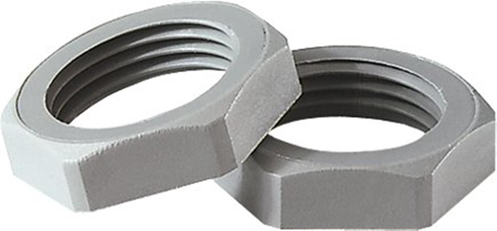 Jacob Hexagonal Locknut 50-M-PA Nut - M12, grey, PA ( Polyamide )