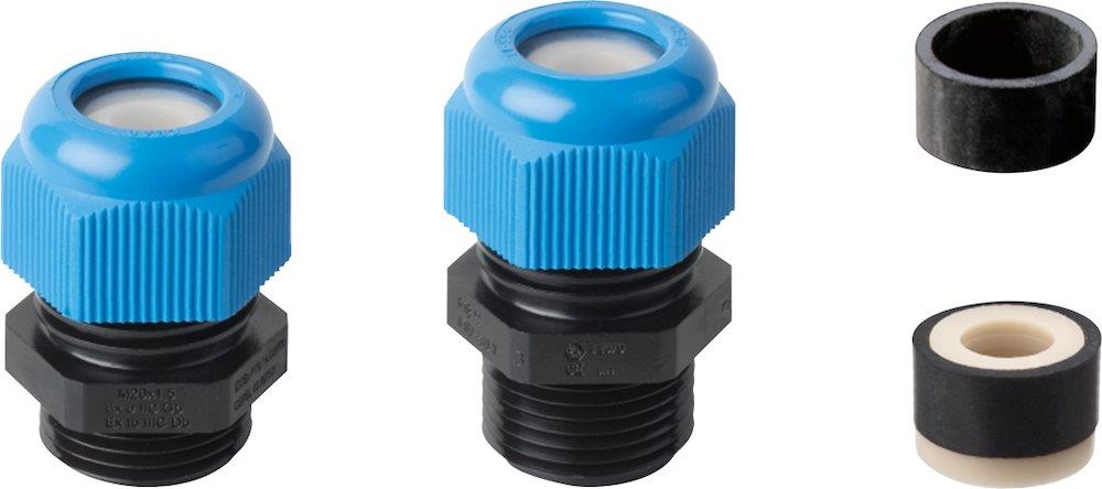 Jacob Perfect EX-M-PA Cable Gland with long thread - M16, blue, PA ( Polyamide )