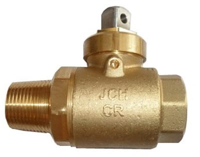 JCH Tapping Ball Valve with socket, conical nipple and spindle - 1"