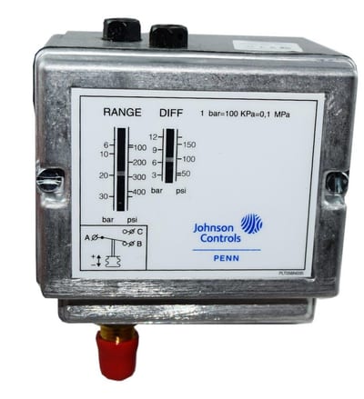 Johnson Control P77 Pressure Switch - 3-30bar, 1/4" flare, P77AAA-9350