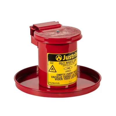 0.45 Gal Benchtop Solvent Safety Can for Long Cotton-tip Applicators, Self-Closing Lid, Red