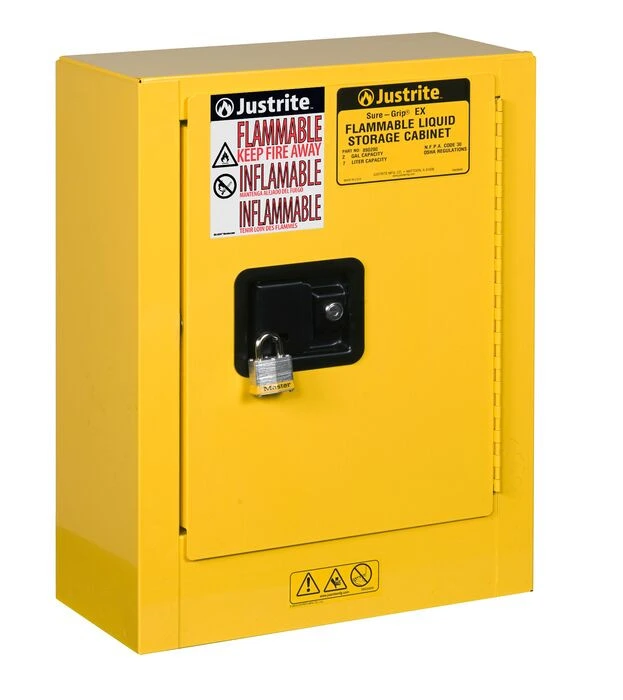 1 Door, Manual Close, Mini Transportable Flammable Cabinet for Aerosols, Sure-Grip® EX, Yellow - 890200