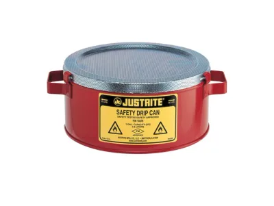 1 Gallon, Drip Can with Handles and Fire Baffle, Steel, Red