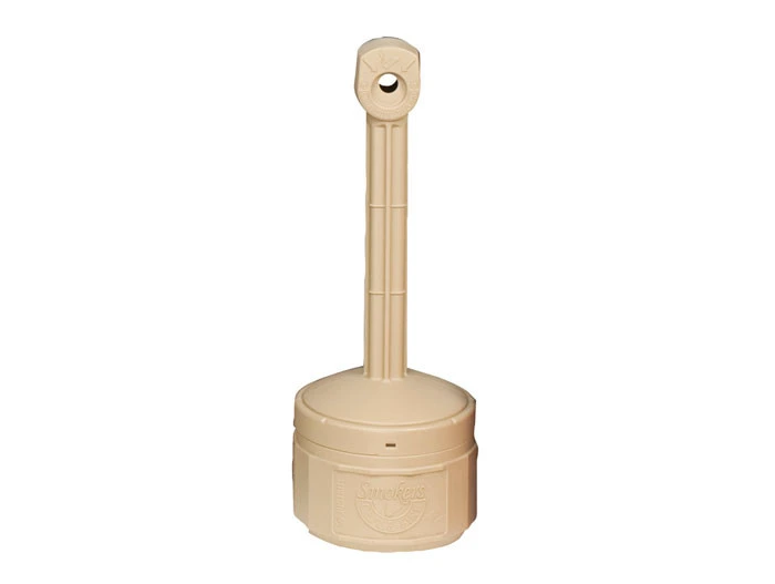 1 Gallon Plastic Outdoor Ashtray, Personal Smoker's Ceasefire®, Adobe Beige - 26806B