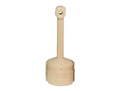 1 Gallon Plastic Outdoor Ashtray, Personal Smoker's Ceasefire®, Adobe Beige - 26806B