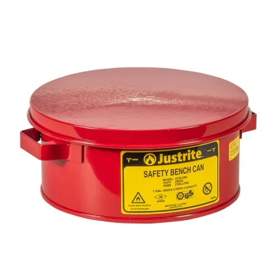 1 Gallon Steel Bench Can, with Perforated Dasher Plate, Parts Basket, Red