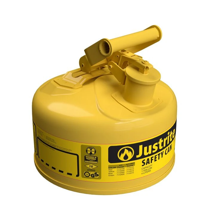 1 Gallon Steel Safety Can for Diesel, Type I, Flame Arrester, Yellow - 7110200