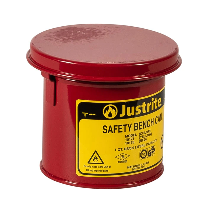 1 Quart Steel Bench Can, with Perforated Dasher Plate, Red - 10175
