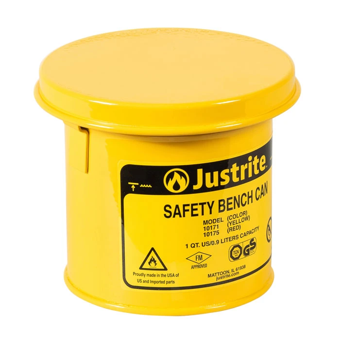 1 Quart Steel Bench Can, with Perforated Dasher Plate, Yellow - 10171