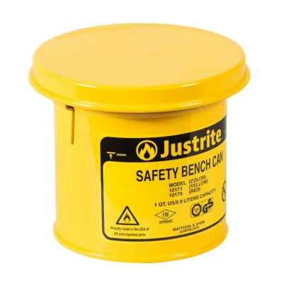 1 Quart Steel Bench Can, with Perforated Dasher Plate, Yellow