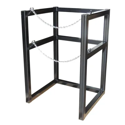 1 Wide by 1 Deep, Cryogenic Gas Cylinder Storage Rack, 1 Cylinder Capacity, 22" Max Diameter, Steel