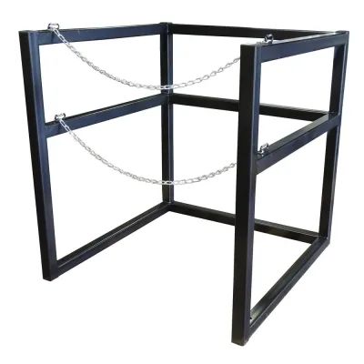1 Wide by 1 Deep, Cryogenic Gas Cylinder Storage Rack, 1 Cylinder Capacity, 33" Max Diameter, Steel