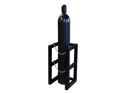 1 Wide by 1 Deep, Gas Cylinder Barricade Rack, 1 Cylinder Capacity