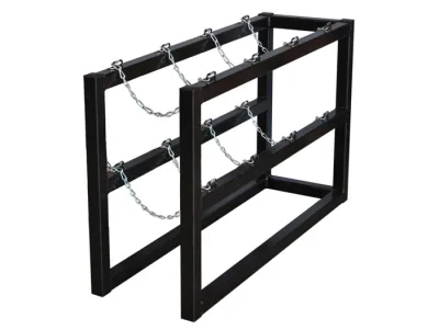 1 Wide by 4 Deep, Gas Cylinder Barricade Rack, 4 Cylinder Capacity