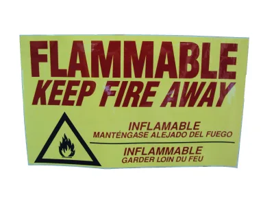 10.25" x 6.5" Small FLAMMABLE Label - C97S