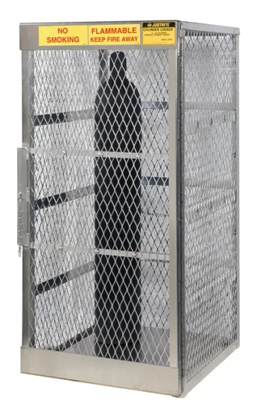 10 Vertical Compressed Gas Cylinders, Gas Cylinder Cabinet Locker, Aluminum