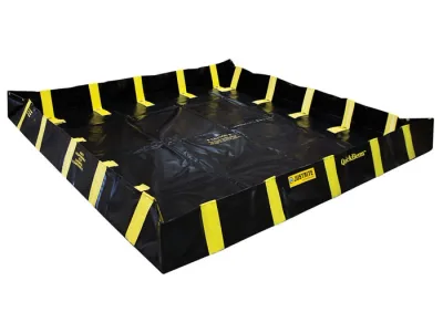 10' x 10' x 12", 745 Gallon Spill Capacity, Spill Containment Berm with Inside Wall Supports, QuickBerm®, Black