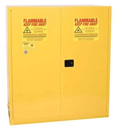 110 Gallon, 2 drum, Vertical, 1 Shelf, 2 Door, Self Close, Haz-Mat Safety Cabinet,Yellow - HAZ5510X