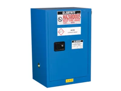 12 Gallon, 1 Shelf, 1 Door, Self-Close, Hazardous Material Cabinet, ChemCor® Compac, Royal Blue