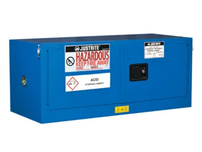 12 Gallon, 1 Shelf, 2 Doors, Self Close, Hazardous Material Cabinet, Sure-Grip® EX Piggyback, Royal Blue