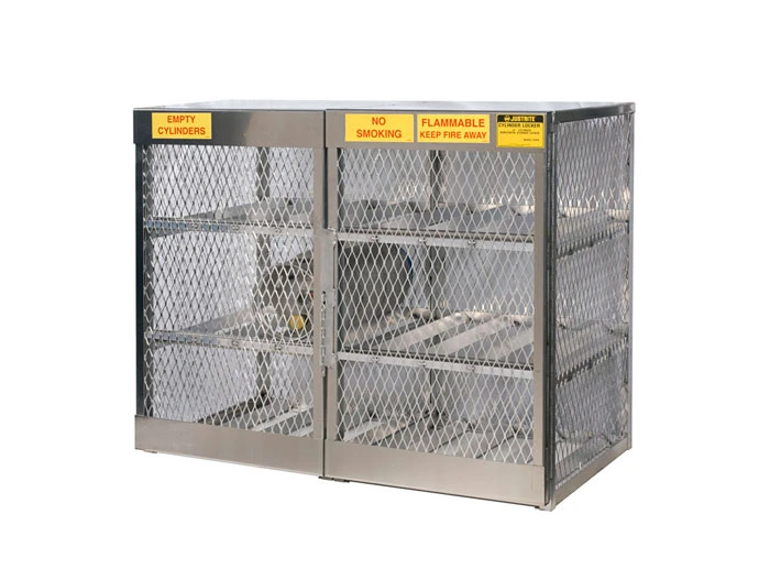 12 Horizontal 20 to 33 Lb. LPG Cylinder Capacity, Gas Cylinder Cabinet Locker, Aluminum - 23004