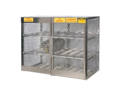 12 Horizontal 20 to 33 Lb. LPG Cylinder Capacity, Gas Cylinder Cabinet Locker, Aluminum