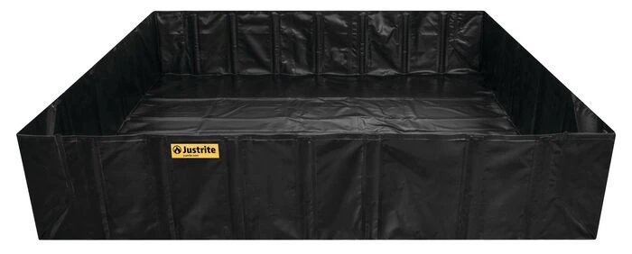 12' x 12' x 24", 2154 Gallon Spill Capacity, Spill Berm with Angle Brackets, QuickBerm®, Black - 28094