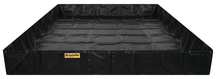 12' x 36 x 18", 4847 Gallon Spill Capacity, Spill Berm with Angle Brackets, QuickBerm®, Black - 28087