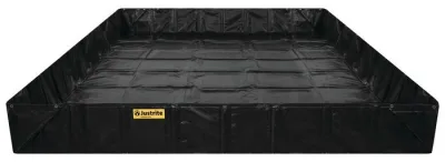 12' x 54' x 12", 4847 Gallon Spill Capacity, Spill Berm with Angle Brackets, QuickBerm®, Black