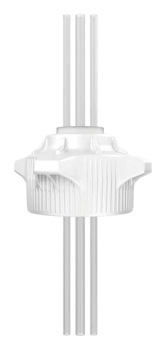 120mm Carboy Cap with Two 1/4" and One 3/8" OD Tubes, 37" Length, Open Top