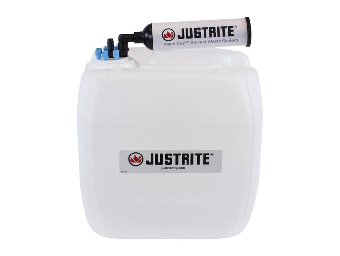 13.5 Liter HDPE Carboy with Filter Kit, UN/DOT Certfied, VaporTrap, 6 Ports 1/8" OD Tubing, 1 Port 1/4" or 3/8" Hose Barb, 70mm Cap - 12840