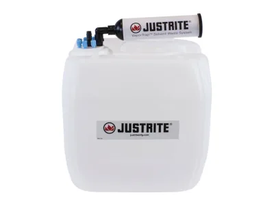 13.5 Liter HDPE Carboy with Filter Kit, UN/DOT Certfied, VaporTrap, 6 Ports 1/8" OD Tubing, 1 Port 1/4" or 3/8" Hose Barb, 70mm Cap