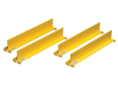 14" D Steel Shelf Dividers, Yellow, Set of 4