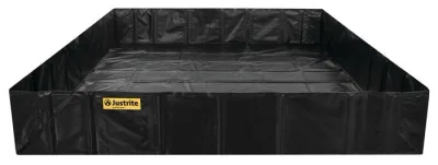 14' x 56' x 24", 10054 Gallon Spill Capacity, Spill Berm with Angle Brackets, QuickBerm®, Black